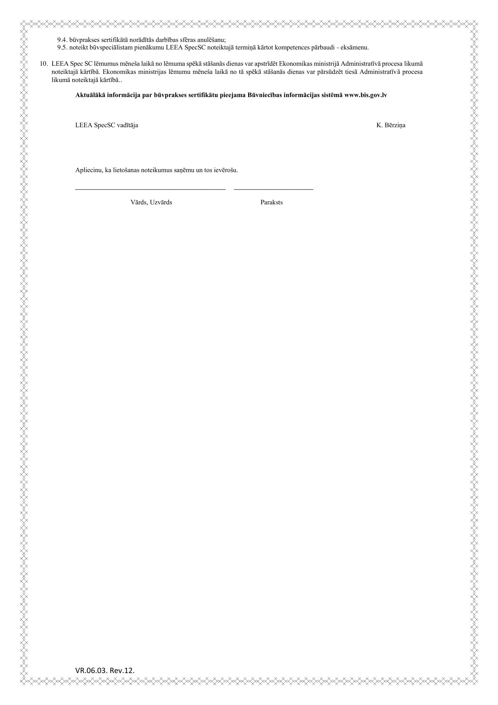 Sertifikāta lietošanas noteikumi — lapa 2/2